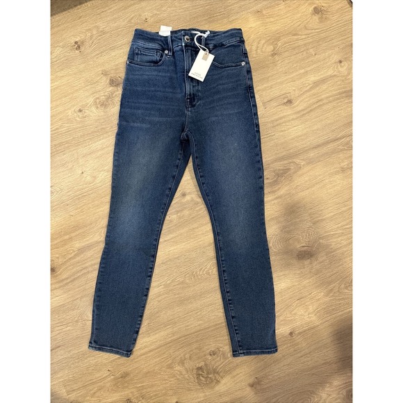 Good American GOOD WAIST SKINNY CROPPED JEANS Size 4/27 Inseam 26" - Picture 1 of 7